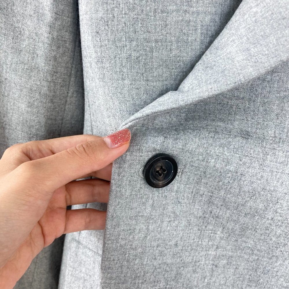 Theory Overlap Virgin Wool Blazer Pale Grey Oversized - Picture 6 of 11